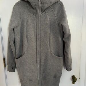 Lululemon Athletica scuba long Gray Sherpa-Lined Jacket
